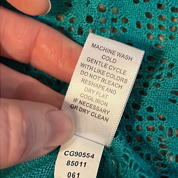 Cable & Gauge lightweight size small blue green sweater cardigan - Picture 5 of 5